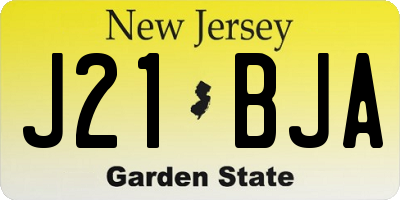 NJ license plate J21BJA
