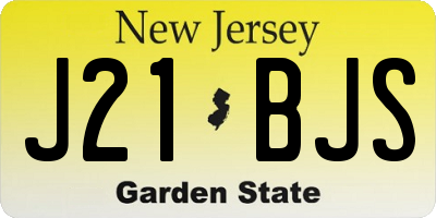 NJ license plate J21BJS