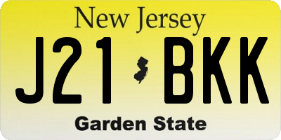 NJ license plate J21BKK
