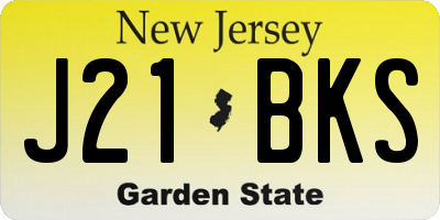 NJ license plate J21BKS