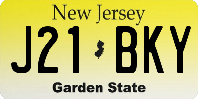 NJ license plate J21BKY