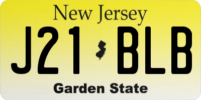 NJ license plate J21BLB