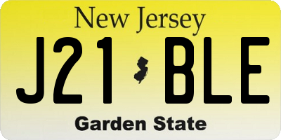 NJ license plate J21BLE