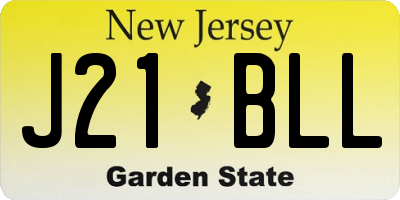 NJ license plate J21BLL