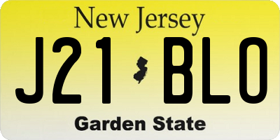 NJ license plate J21BLO