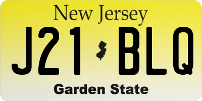 NJ license plate J21BLQ