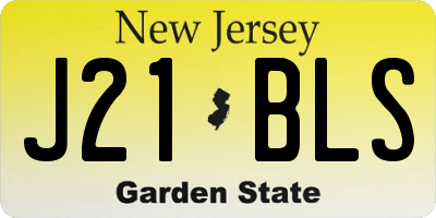 NJ license plate J21BLS