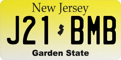 NJ license plate J21BMB