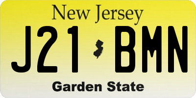 NJ license plate J21BMN