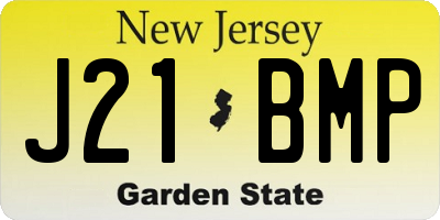 NJ license plate J21BMP