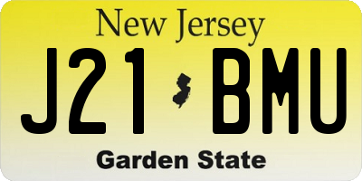 NJ license plate J21BMU
