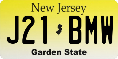 NJ license plate J21BMW