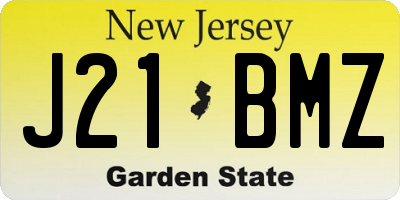 NJ license plate J21BMZ