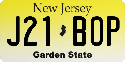 NJ license plate J21BOP
