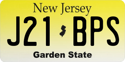 NJ license plate J21BPS