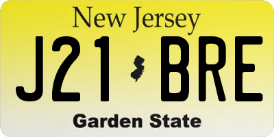 NJ license plate J21BRE