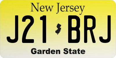 NJ license plate J21BRJ