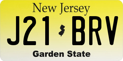NJ license plate J21BRV