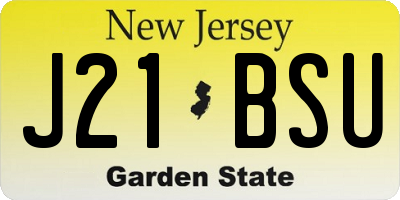 NJ license plate J21BSU