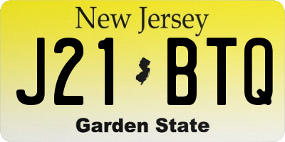 NJ license plate J21BTQ