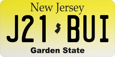NJ license plate J21BUI
