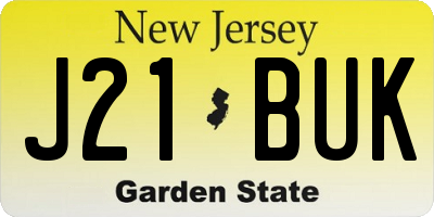 NJ license plate J21BUK
