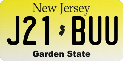 NJ license plate J21BUU