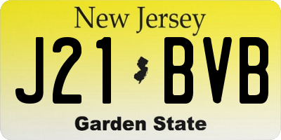 NJ license plate J21BVB
