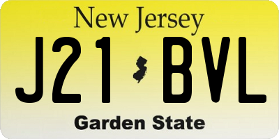 NJ license plate J21BVL