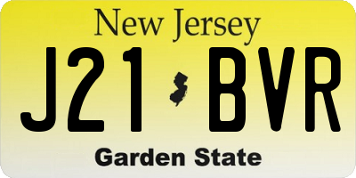 NJ license plate J21BVR
