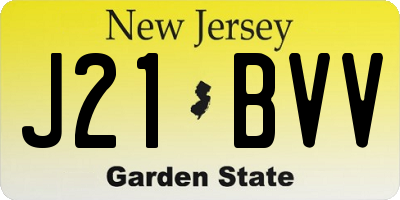 NJ license plate J21BVV