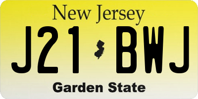 NJ license plate J21BWJ