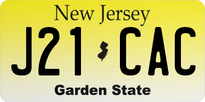 NJ license plate J21CAC