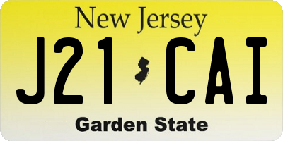 NJ license plate J21CAI