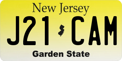 NJ license plate J21CAM