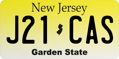 NJ license plate J21CAS