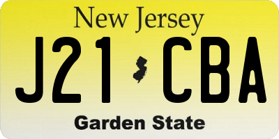 NJ license plate J21CBA