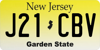NJ license plate J21CBV