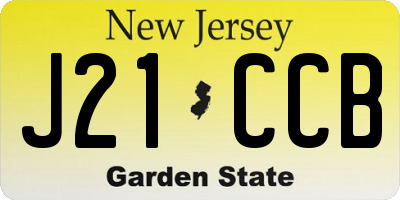 NJ license plate J21CCB