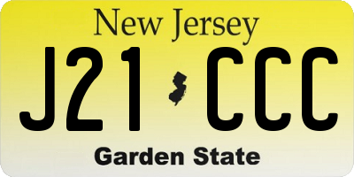 NJ license plate J21CCC