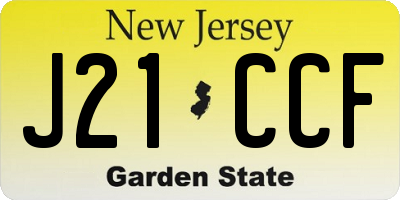NJ license plate J21CCF
