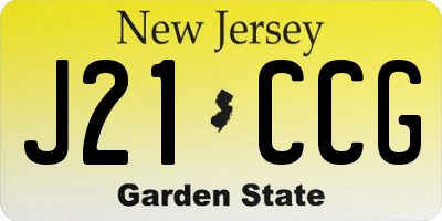 NJ license plate J21CCG