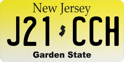 NJ license plate J21CCH