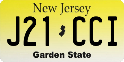NJ license plate J21CCI
