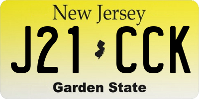 NJ license plate J21CCK