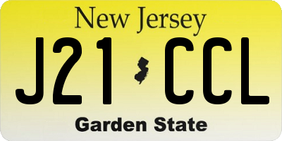 NJ license plate J21CCL