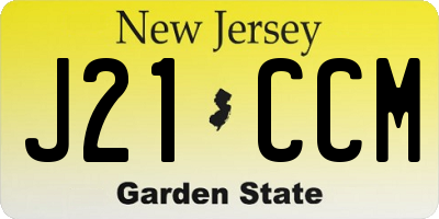 NJ license plate J21CCM