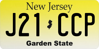 NJ license plate J21CCP