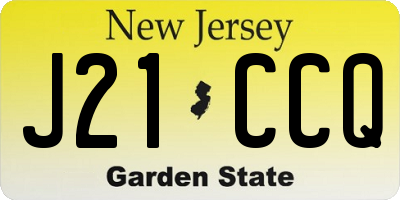 NJ license plate J21CCQ