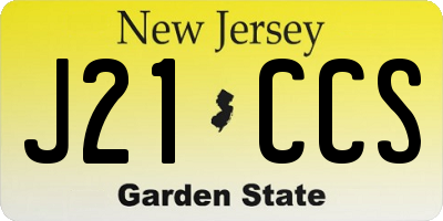 NJ license plate J21CCS